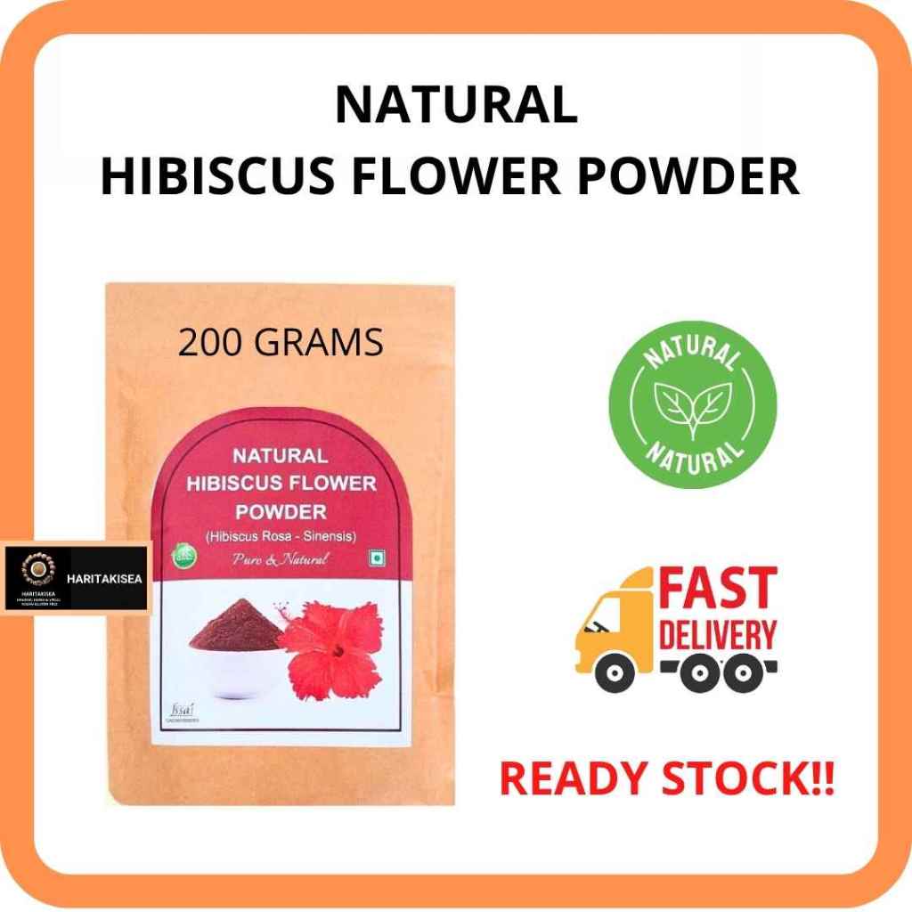 NATURAL HIBISCUS (ROSA SINENSIS) FLOWER POWDER 200 GMS (Serbuk Bunga ...