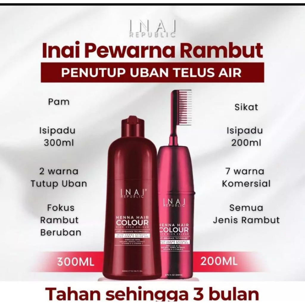 INAI PEWARNA RAMBUT BY INAI REPUBLIC[inai penutup uban telus air ...