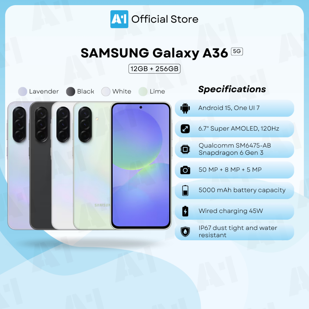 Samsung Galaxy A36 5G/A366B (12GB+256GB) Samsung Malaysia Set