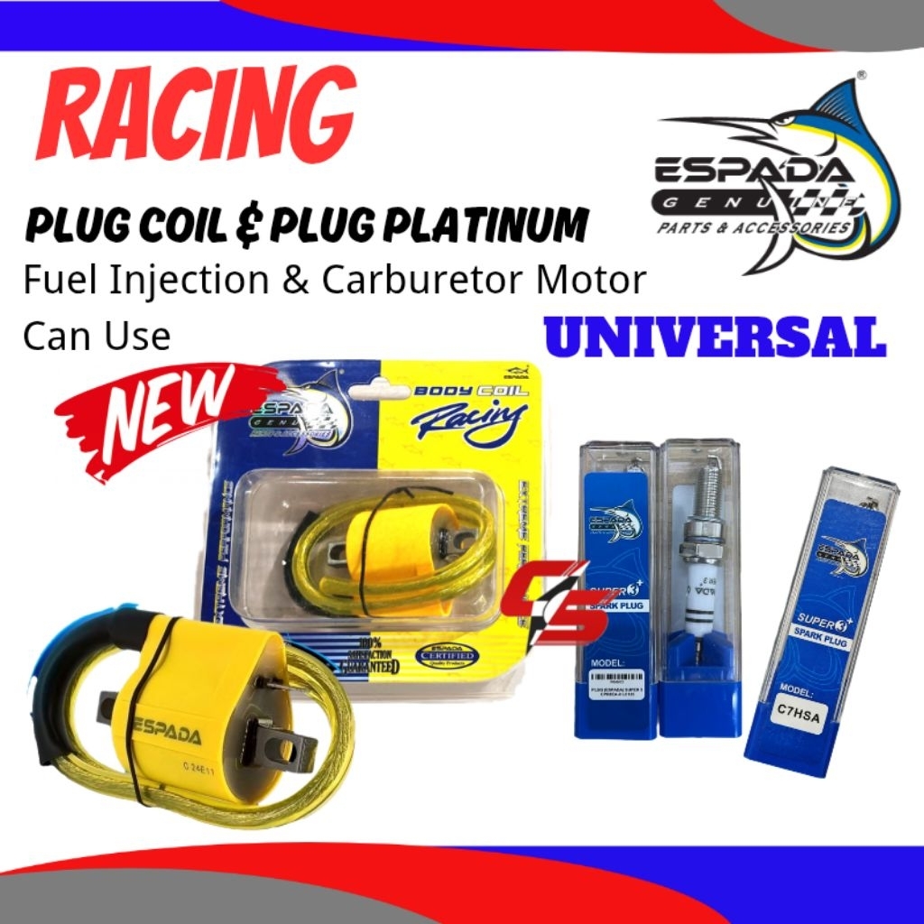 ESPADA RACING BODY PLUG COIL RACING PLUG PLATINUM EX5 Y15ZR Y15 LC135 ...