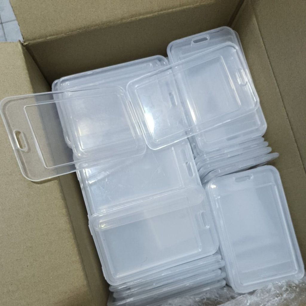 Transparent ID Card Holder Vertical Double Sided PVC Card Holder ...