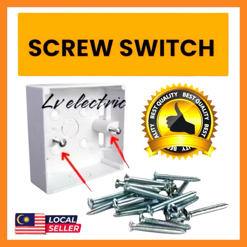 [ 2 pcs ] Switch Socket Thread Screw 25mm / Screw Switches | Shopee ...