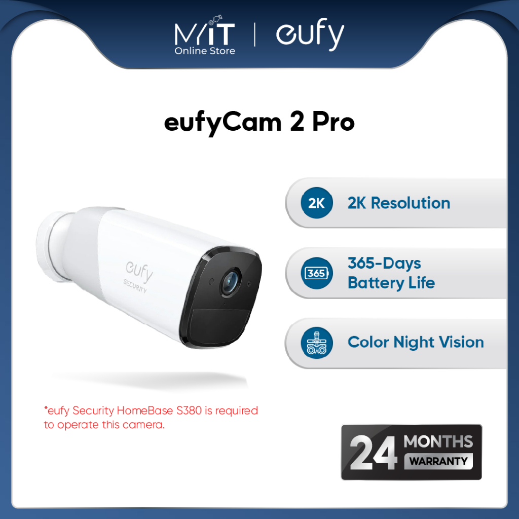 eufy Security, eufyCam 2 Pro Wireless Home Security Add-on Camera, 2K ...