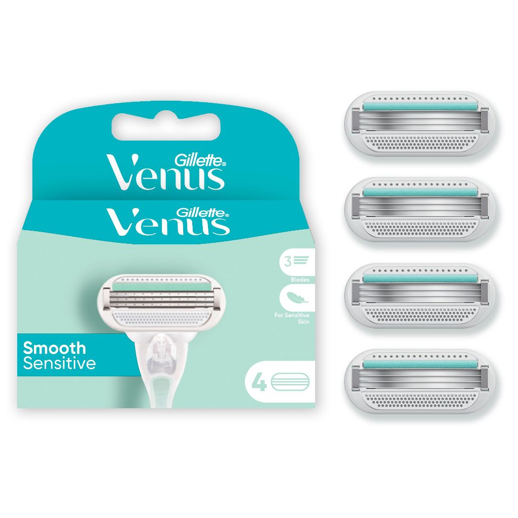Gillette Venus Smooth Sensitive Razor Refill 3 Blades (4s) | Shopee ...