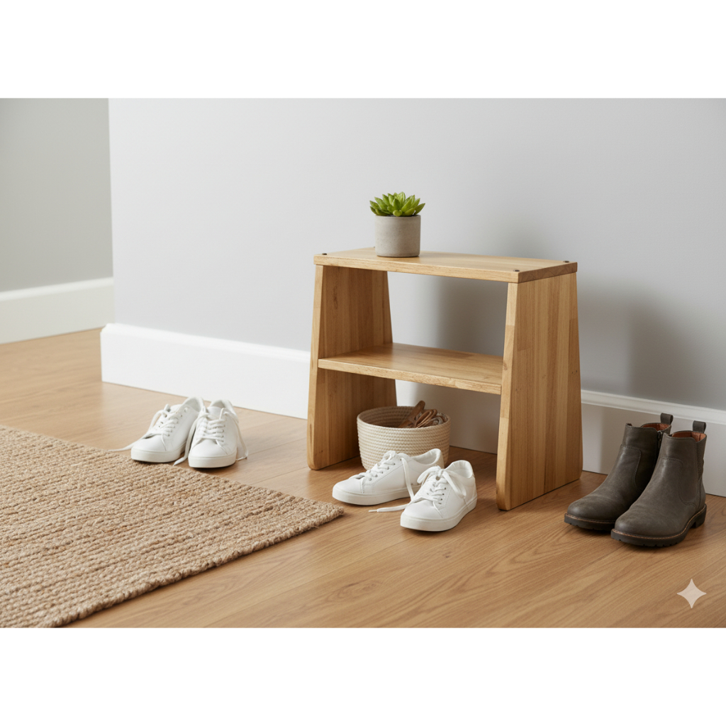 Muji Style Solid Wooden Stool Rack Shoes Rack Kasut Rack Bilik Mandi🔥🔥🔥 ...