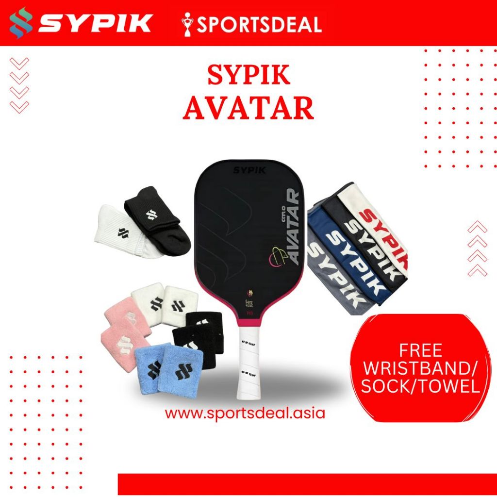 Sypik Avatar Ultimate Pro Tour Pickleball Paddle (Includes 1 Free Pair ...