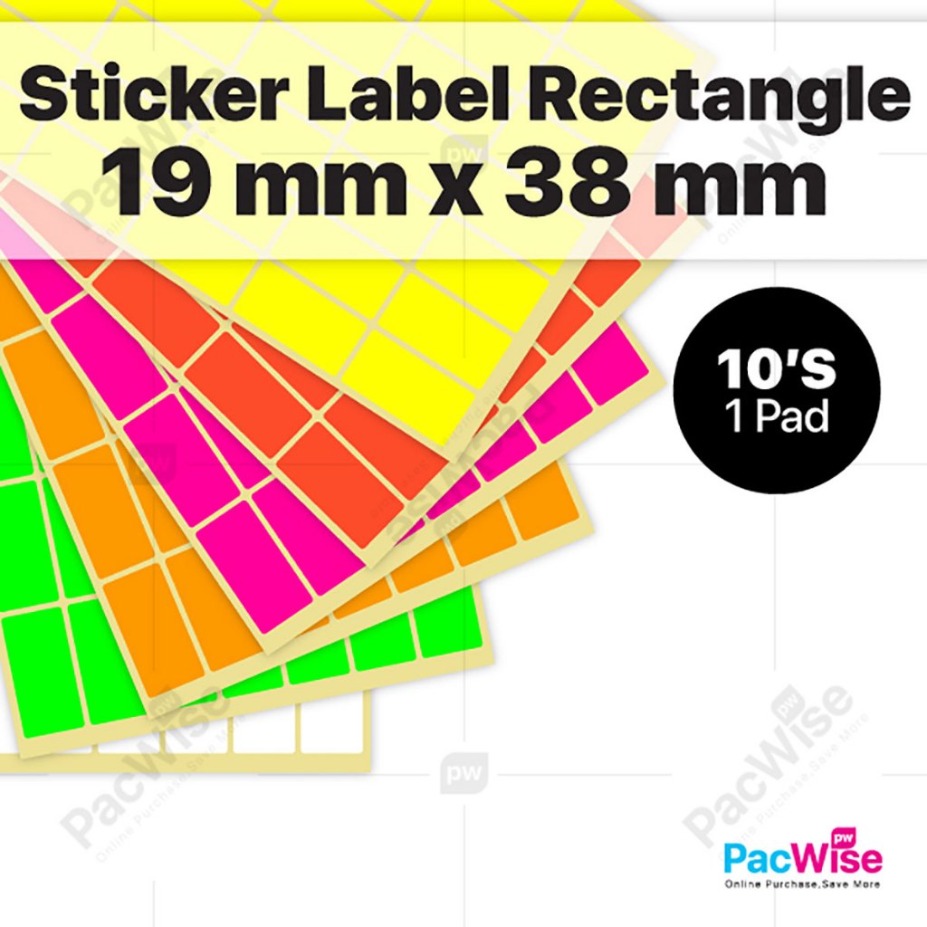 Rectangle Sticker Label 19mm x 38mm / Label Pelekat Segi Empat ...