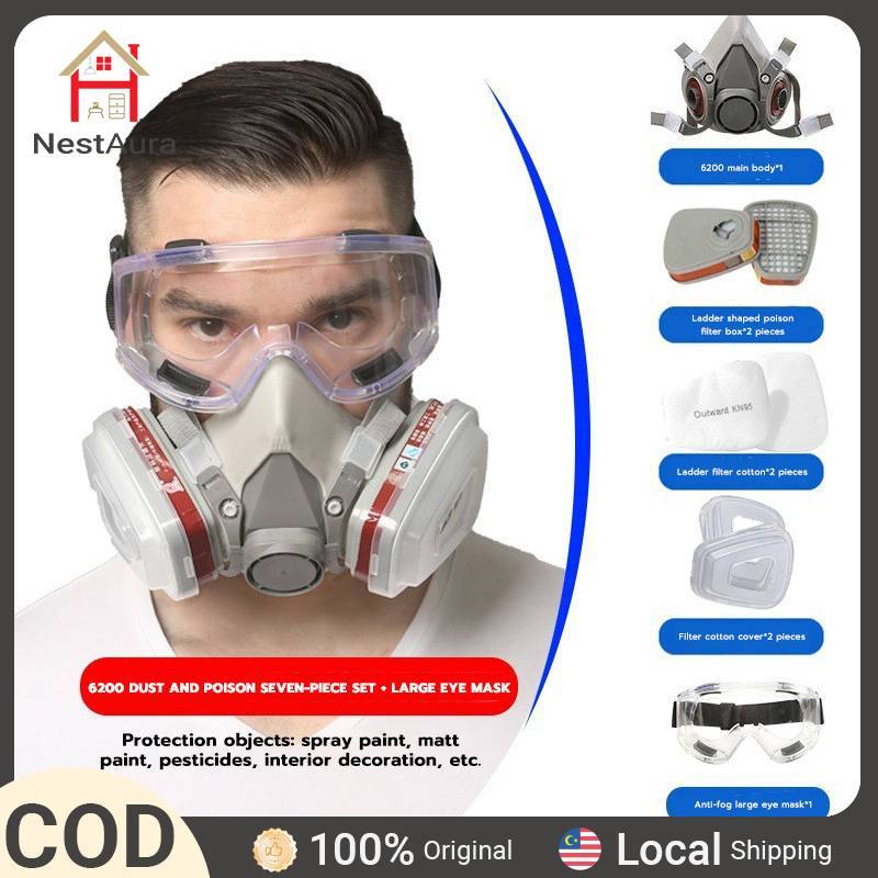 7 in 1 N95 Grade Anti Gas Face Mask Safety Respirator for Filter Dust ...