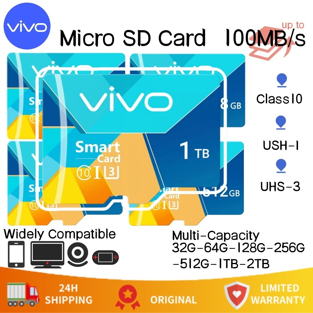 Vivo high speed memory Micro SD XC Microsd C10 2TB 1TB 512GB 256GB ...