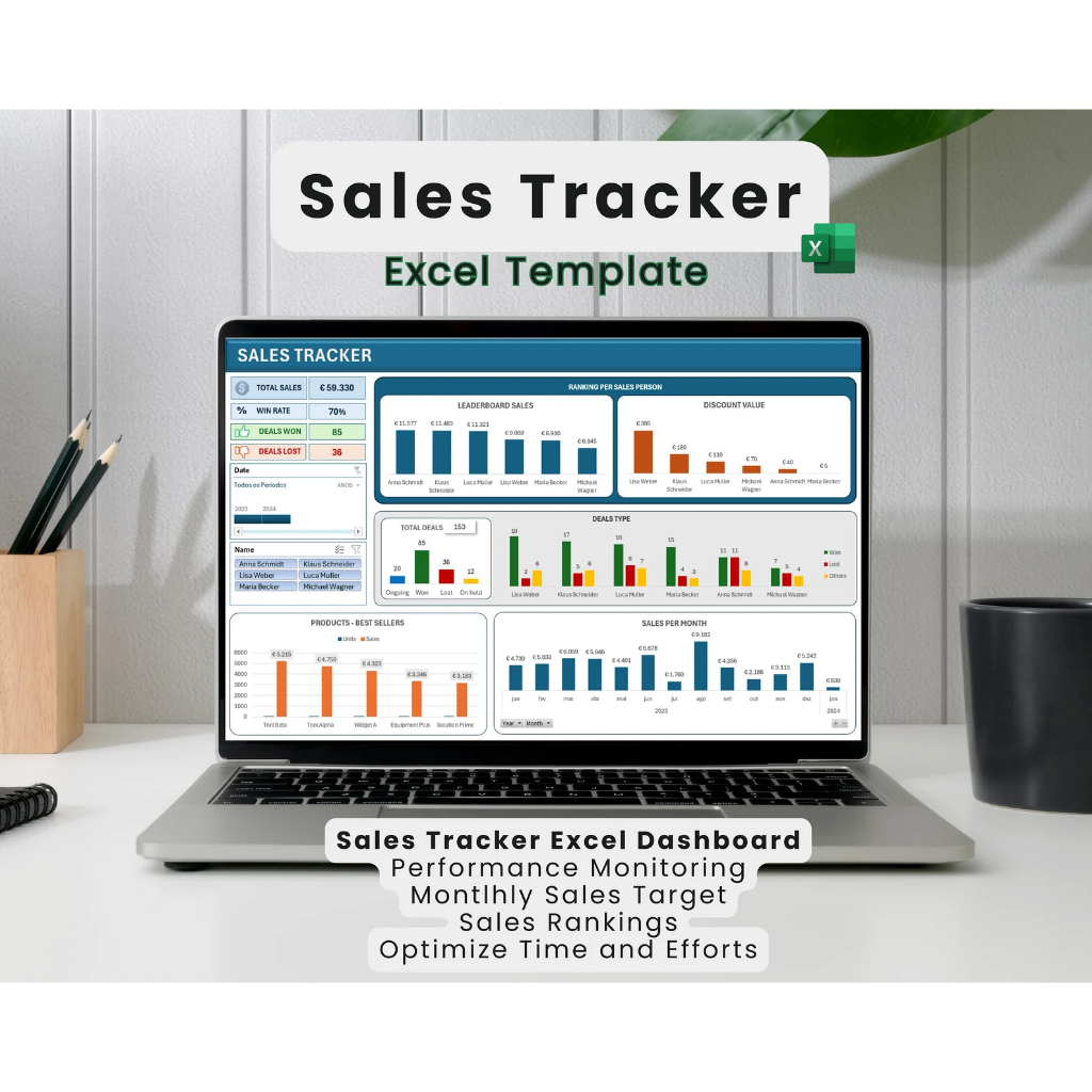 Sales Tracker Excel Spreadsheet Template Sales Activities Monitoring ...