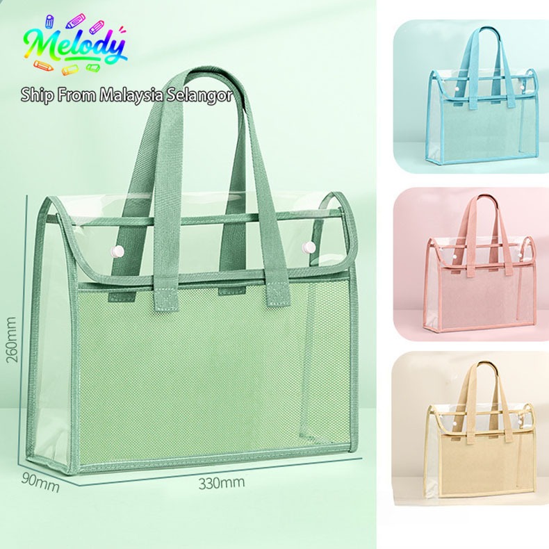 A4 Transparent Large-Capacity Book & Homework Storage Bag, Zippered ...