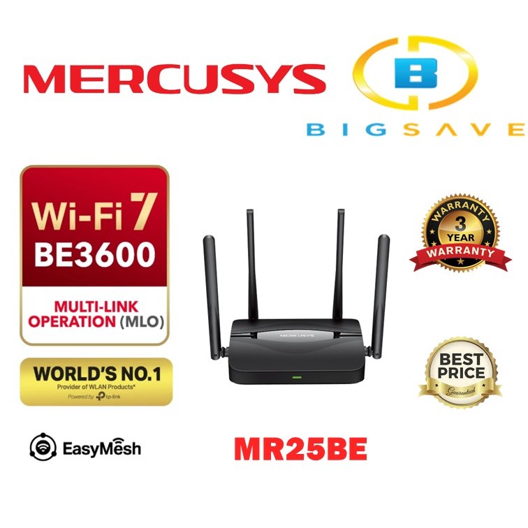 MERCUSYS MR25BE BE3600 DUAL BAND WI-FI 7 ROUTER | Shopee Malaysia