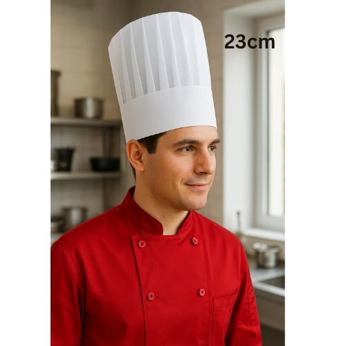 Disposable Non Woven Chef Hat White, 23 cm/28cm (9