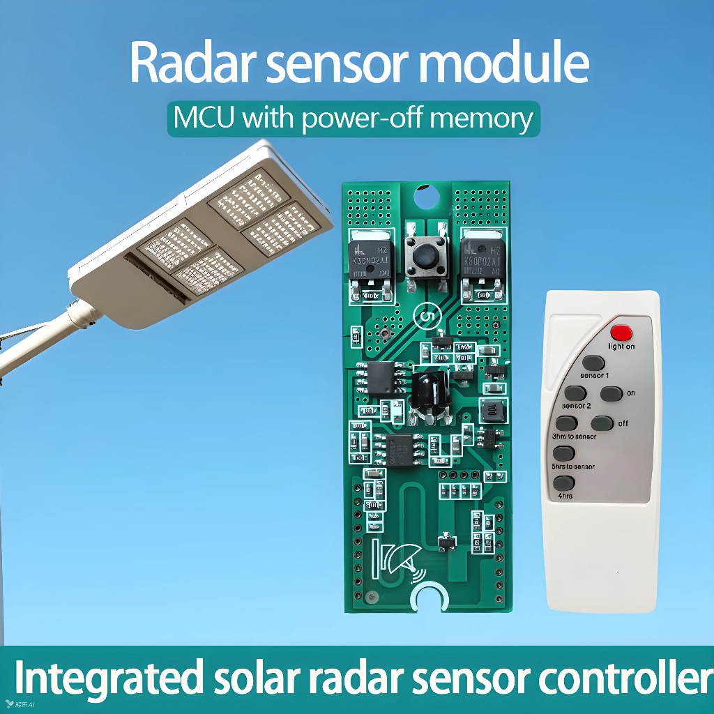 LED integrated solar radar sensor controller street light 3.2V 3.7V ...