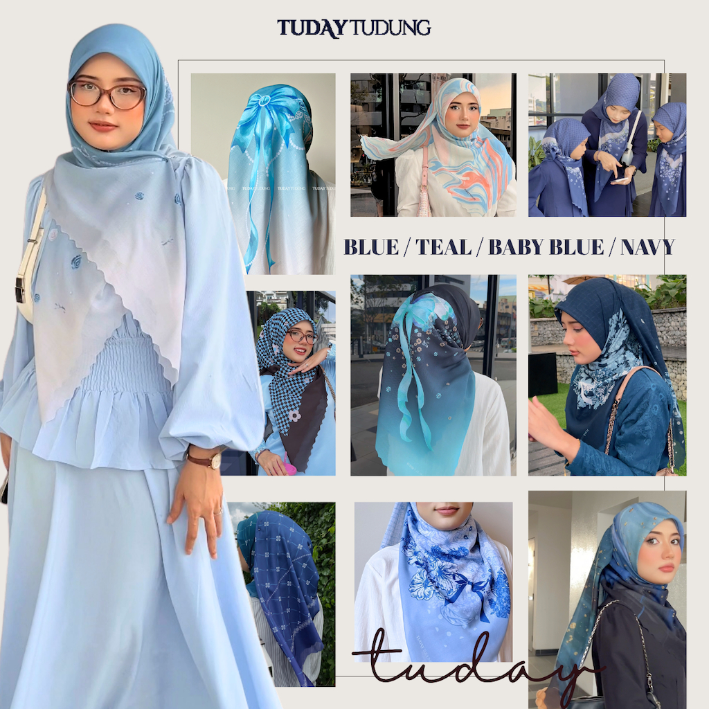 [TEMA BIRU] TUDAY TUDUNG BAWAL PRINTED BIDANG 48 RAYA 2026 BLUE ...