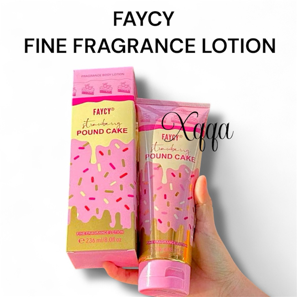 (exp 2028) FAYCY FINE FRAGRANCE BODY LOTION 236ML STRAWBERRY POUND CAKE ...