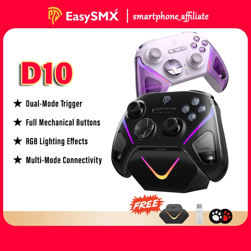 EasySMX D10 Bluetooth Mechanical Controller Wireless Gamepad For PC ...