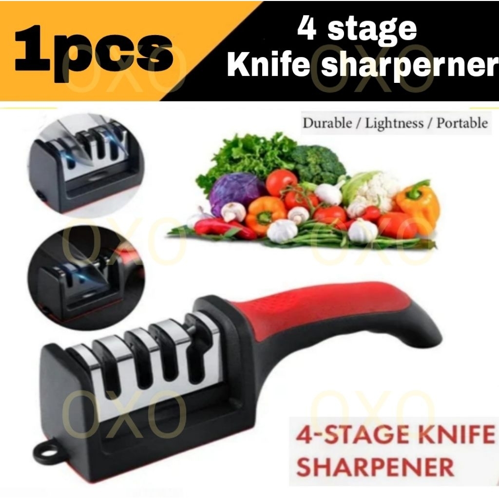 4-Stages Knife Sharpener Alat Pisau Pengasah Pisau Kitchen Easy Polish ...