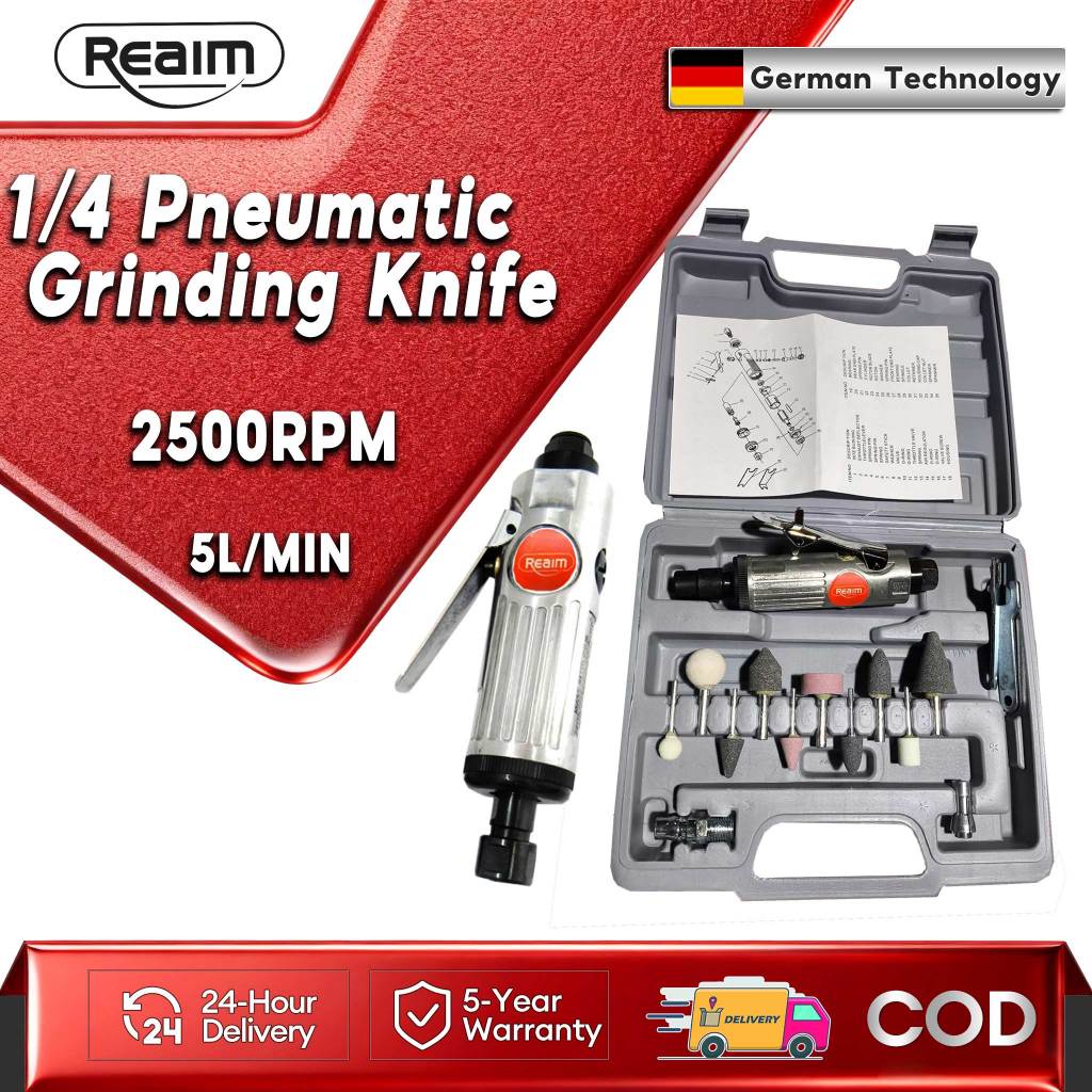 REAIM 1/4 Air Compressor Die Grinder Rotary Tool Kit Pneumatic Grinding ...