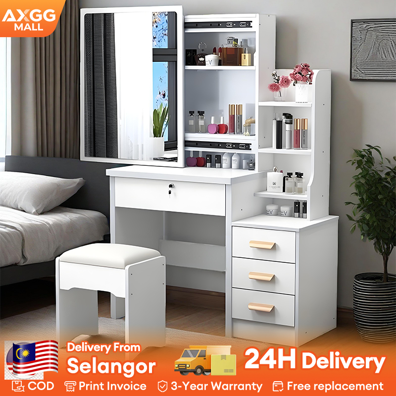 AX Makeup Table led makeup mirror Dressing table with drawers Storage ...