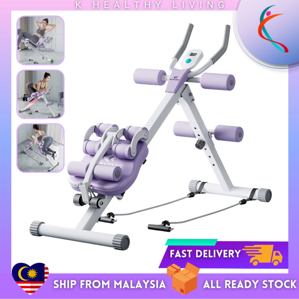 2in1 Foldable Power Plank Sit Up Ab Tummy Trimmer Roller Shaper ...