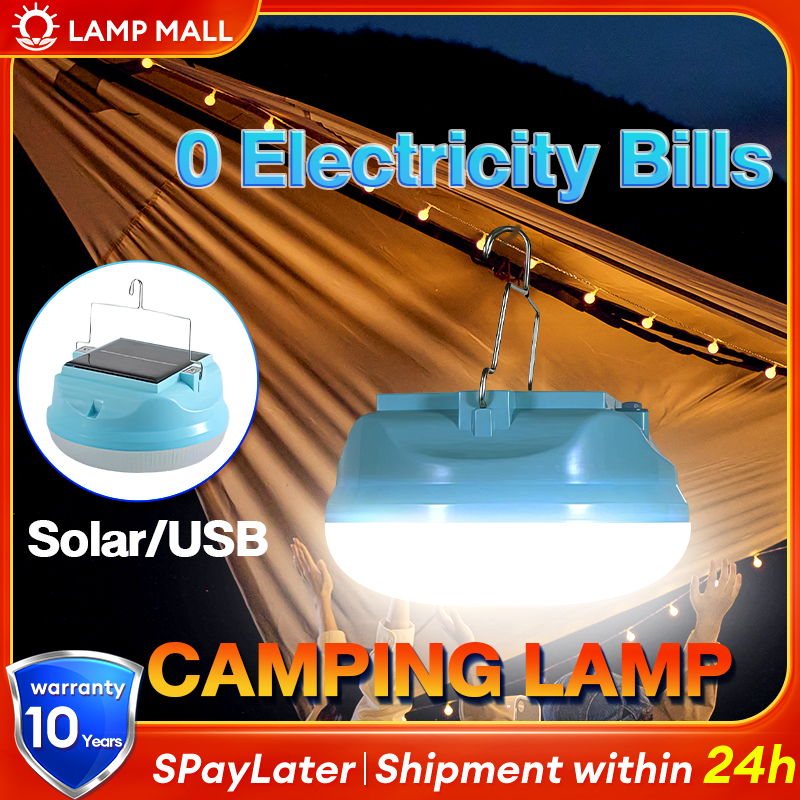Solar Charge LED Light 2in1 Emergency Lamp Camping Light 350W Lampu ...