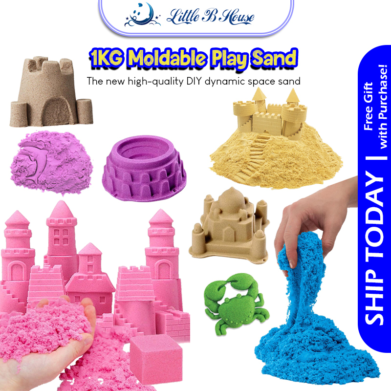 [Little B House] 1kg Play Sand For Kids Moldable Play Beach Magic Sand ...