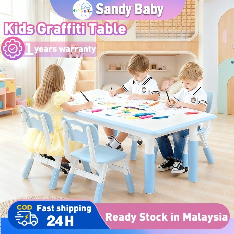 Kindergarten Kids Graffiti Table Drawing Table With Chair Height ...