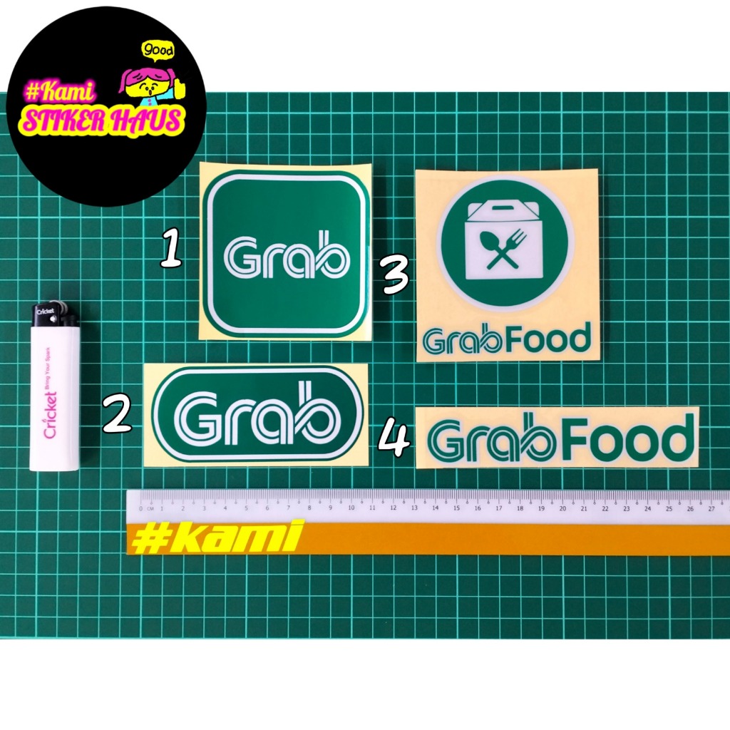 Sticker Grab / Grab Food (Tampal Luar) Sticker Cutting Overlapping ...
