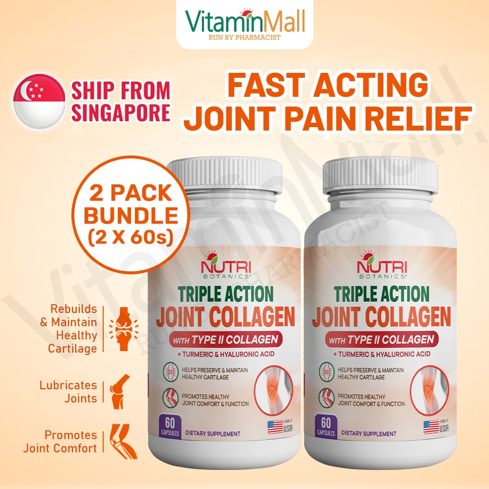 [TWIN PACK 2 x 60] Nutri Botanics Joint Collagen Type 2 + Turmeric ...