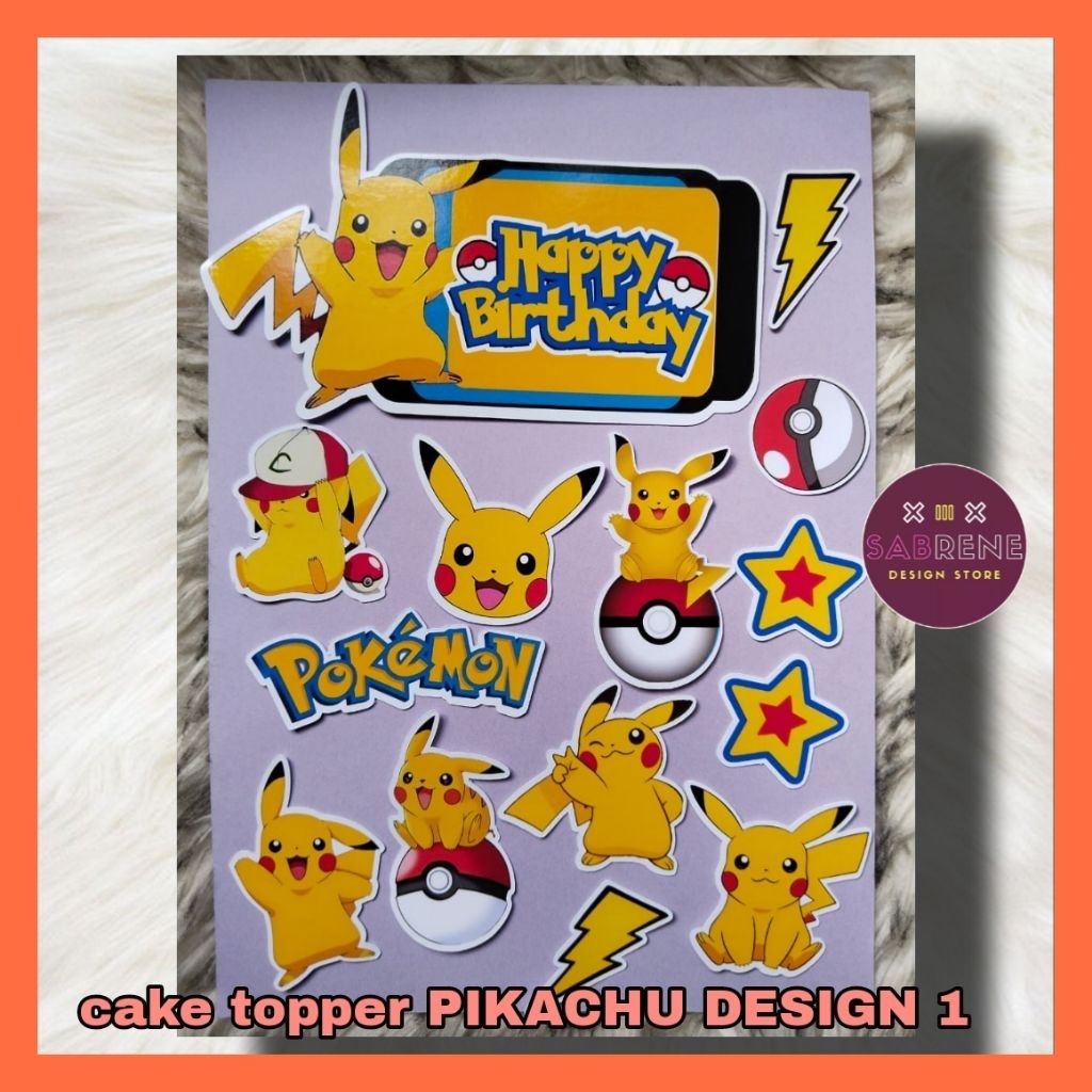 Cake Topper PIKACHU DESIGN 1 Ready Stock | Shopee Malaysia