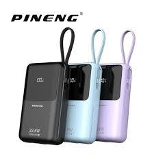Pineng PN-892 PD (20000mAh) PD 22.5W, Built in Dual-Cable, Digital ...