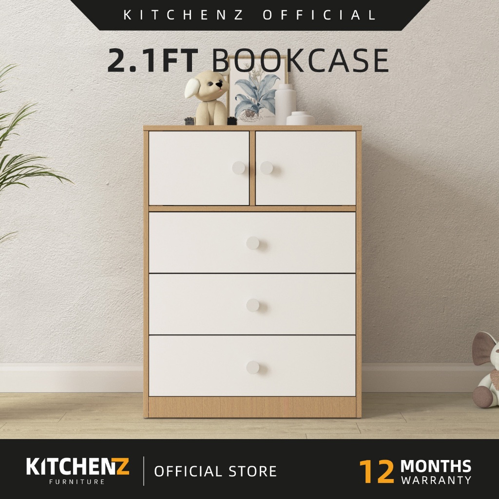 KitchenZ Sabah Multifunctional Cabinet 2 Doors Display Cabinet Storage ...