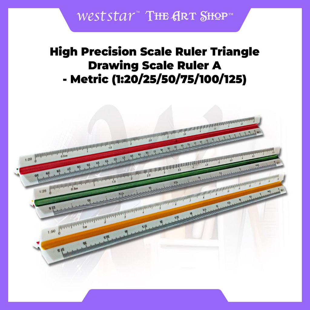 [WE-ARTS] High Precision Scale Ruler Triangle Drawing Scale Ruler A ...