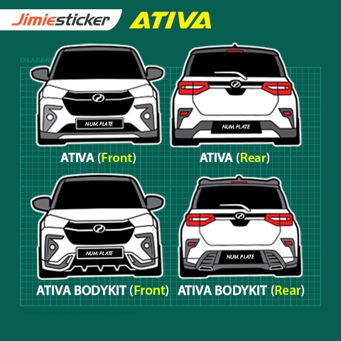 Sticker Aruz dan Ativa, Sticker belakang Perodua Aruz & Ativa, Custom ...