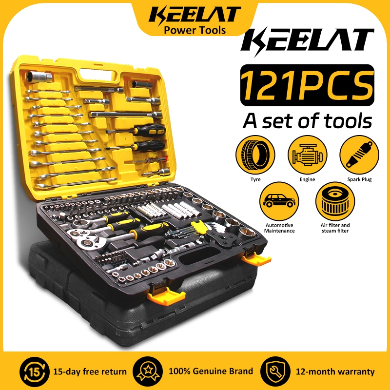 KEELAT 121PCS Tool Box Set Toolbox Spanar Box Tool Set Tool Set Wrench ...