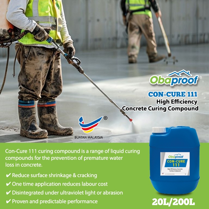 OBAPROOF CONCURE 111 HIGH EFFICIENCY CONCRETE CURING COMPOUND REDUCE ...