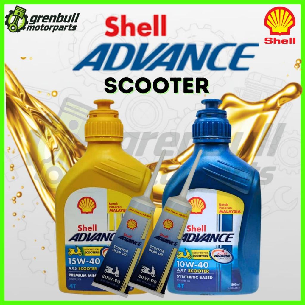 Shell Advance AX5 Scooter 15W-40/10W-40+ (800ML)+GEAR OIL 120ML ...
