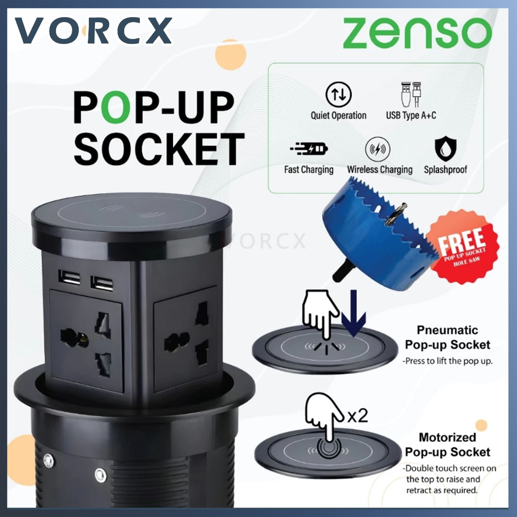 Zenso Pneumatic/Motorized Pop Up socket | Shopee Malaysia