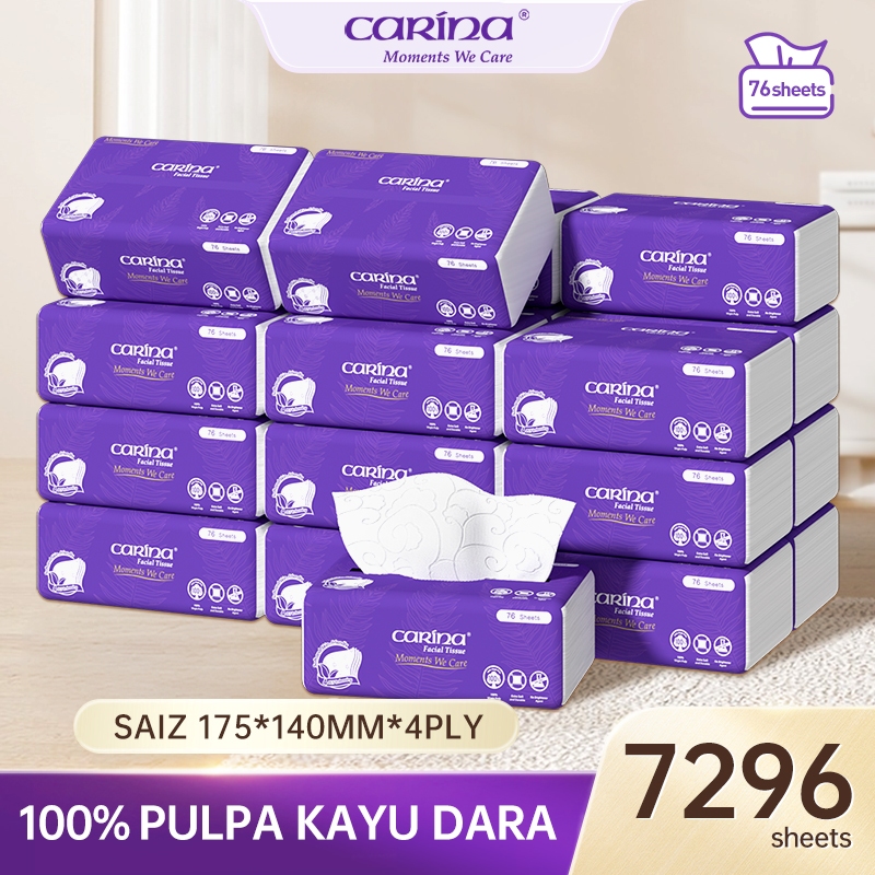 [24 packs] Carina tissue Wholesale Wood Pulp tissue Paper 76pulls*4ply ...