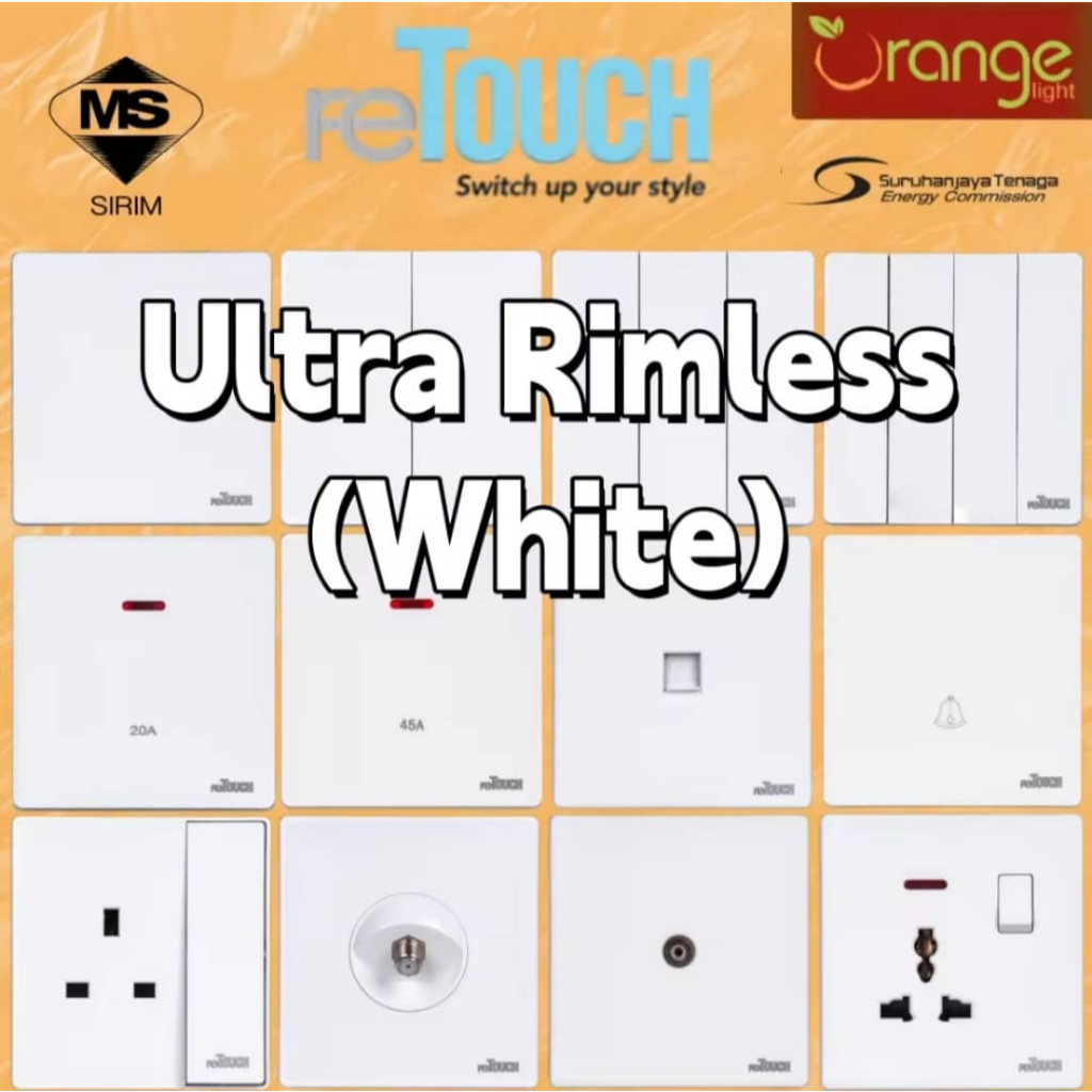 [SIRIM] Retouch Ultra Rimless Switch Socket and Wall Switches Slim ...