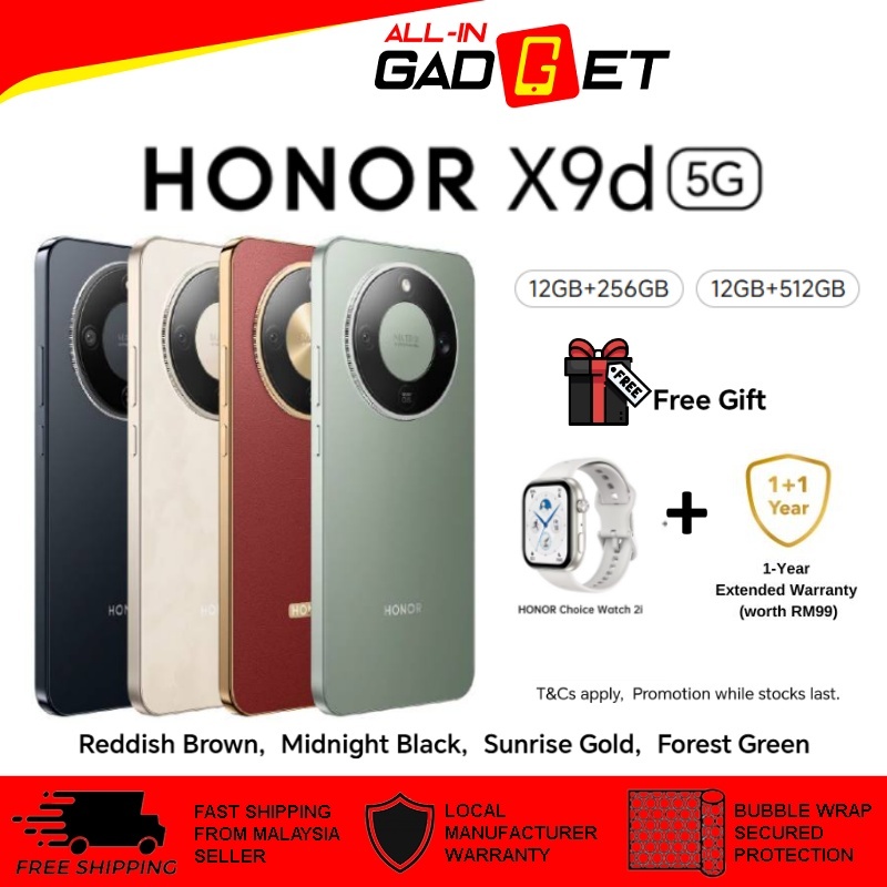 HONOR X9d 5G (24GB*(12+12) + 256 / 512GB) | IP69K Water Resistance | Smartphone | HONOR Malaysia Set