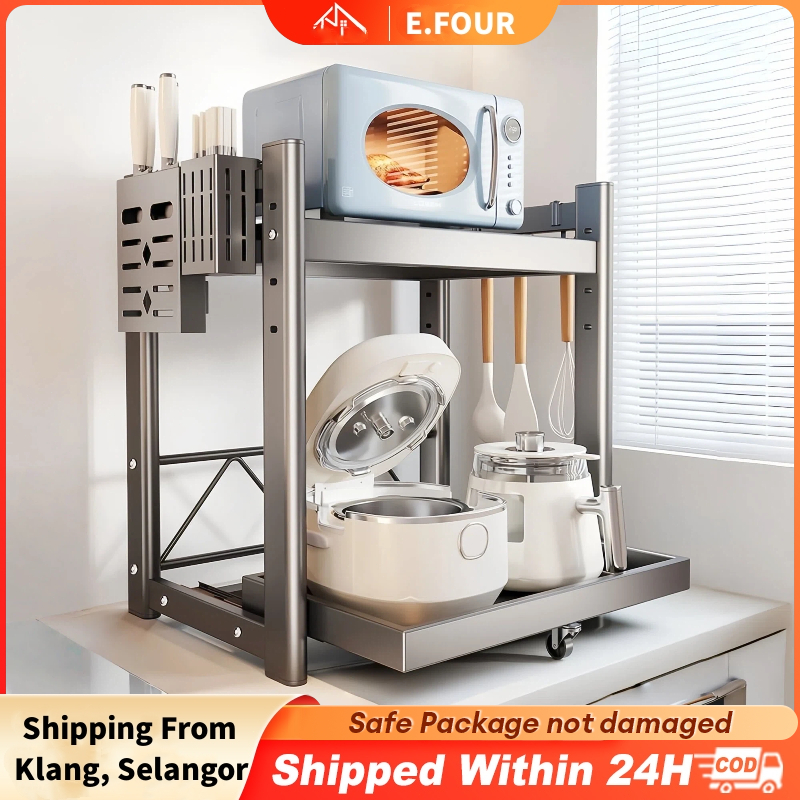 Microwave Storage Rack Kitchen Rice Cooker Multi-functional Countertop ...