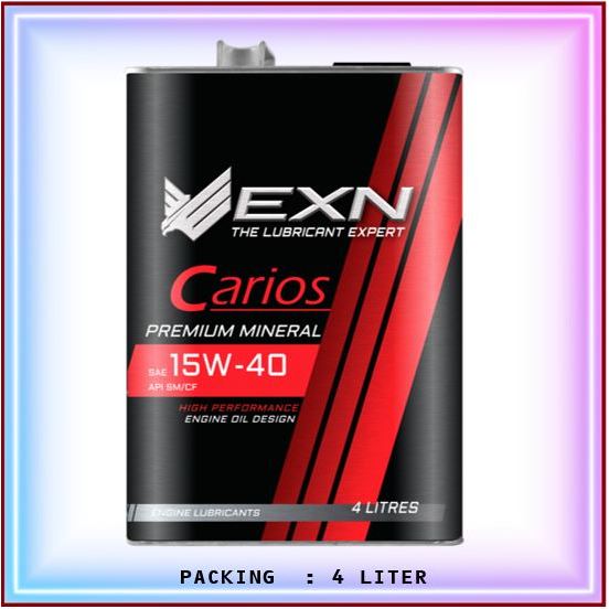 EXN ENGINE OIL - CARIOS SAE 15W-40 PREMIUM MINERAL - 4 LITER - MINYAK ...