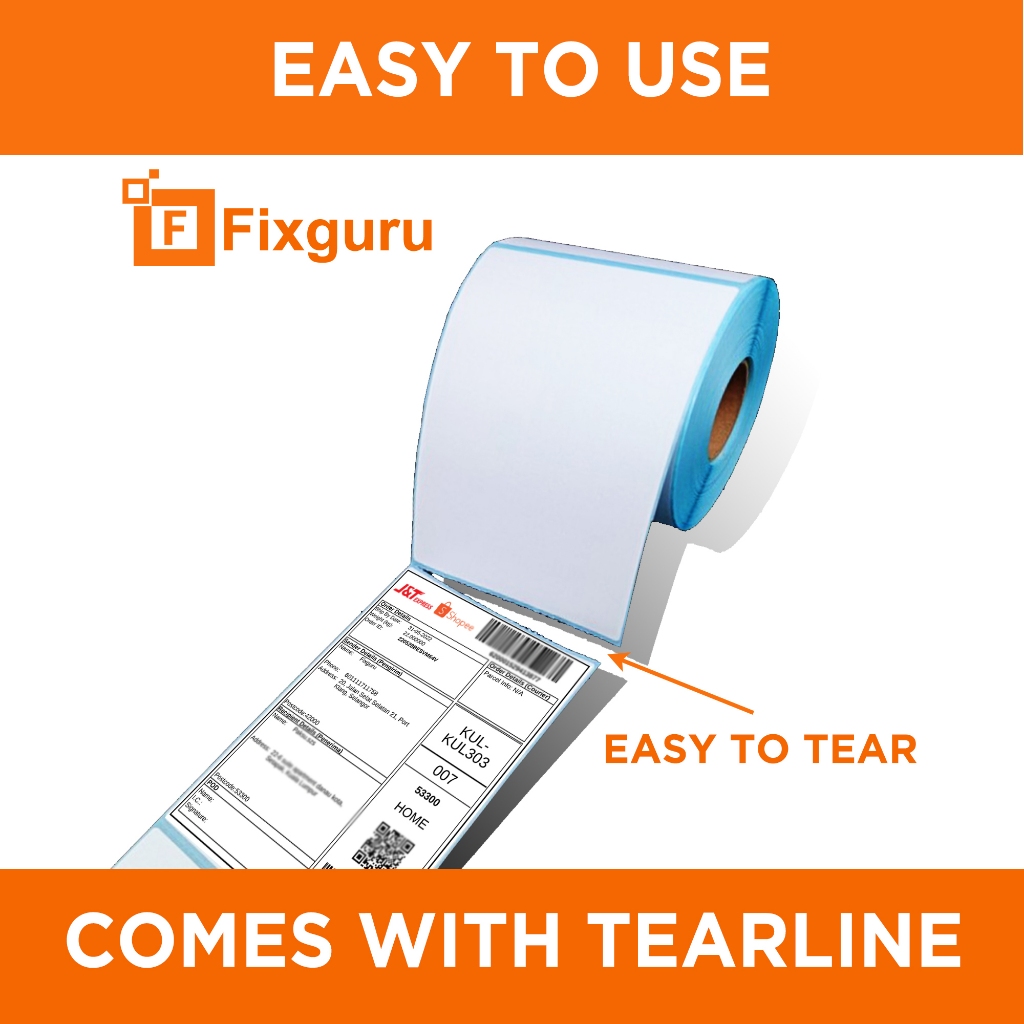 Fixguru - A6 Thermal Sticker AWB Air Waybill Thermal Paper Roll Fanfold ...