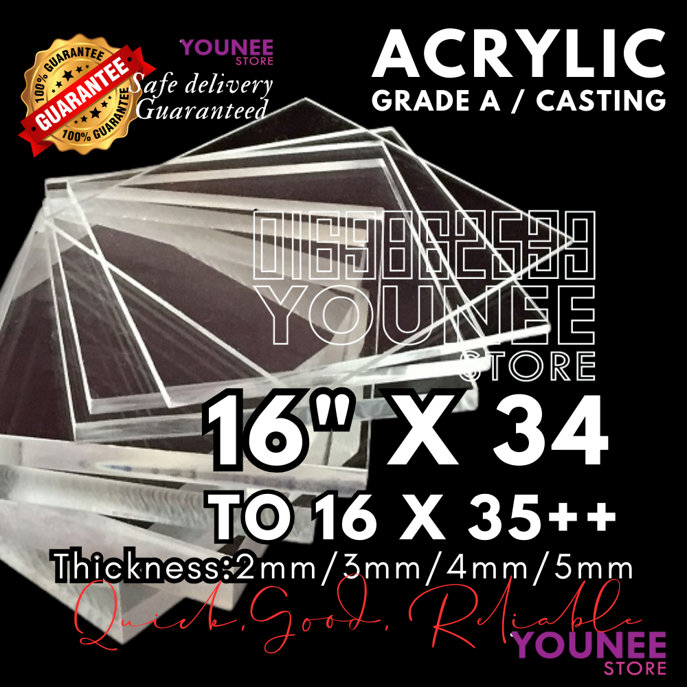 16 x 34 inches to 35++ inches acrylic sheet with 2mm, 3mm 4mm and 5mm ...