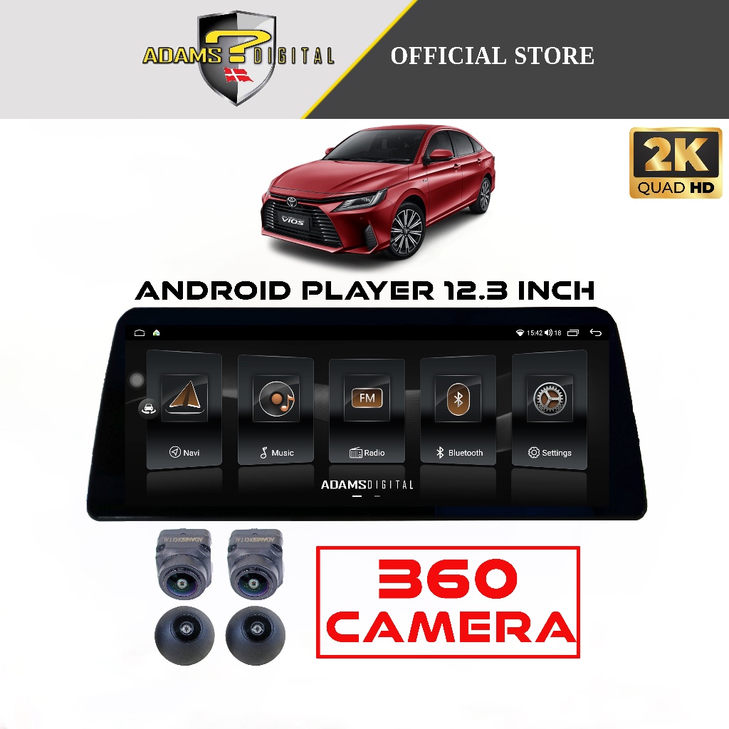 Adams Digital Vios AC100 12.3 Android Player 2K 4+64GB 8+256GB Car 360 ...