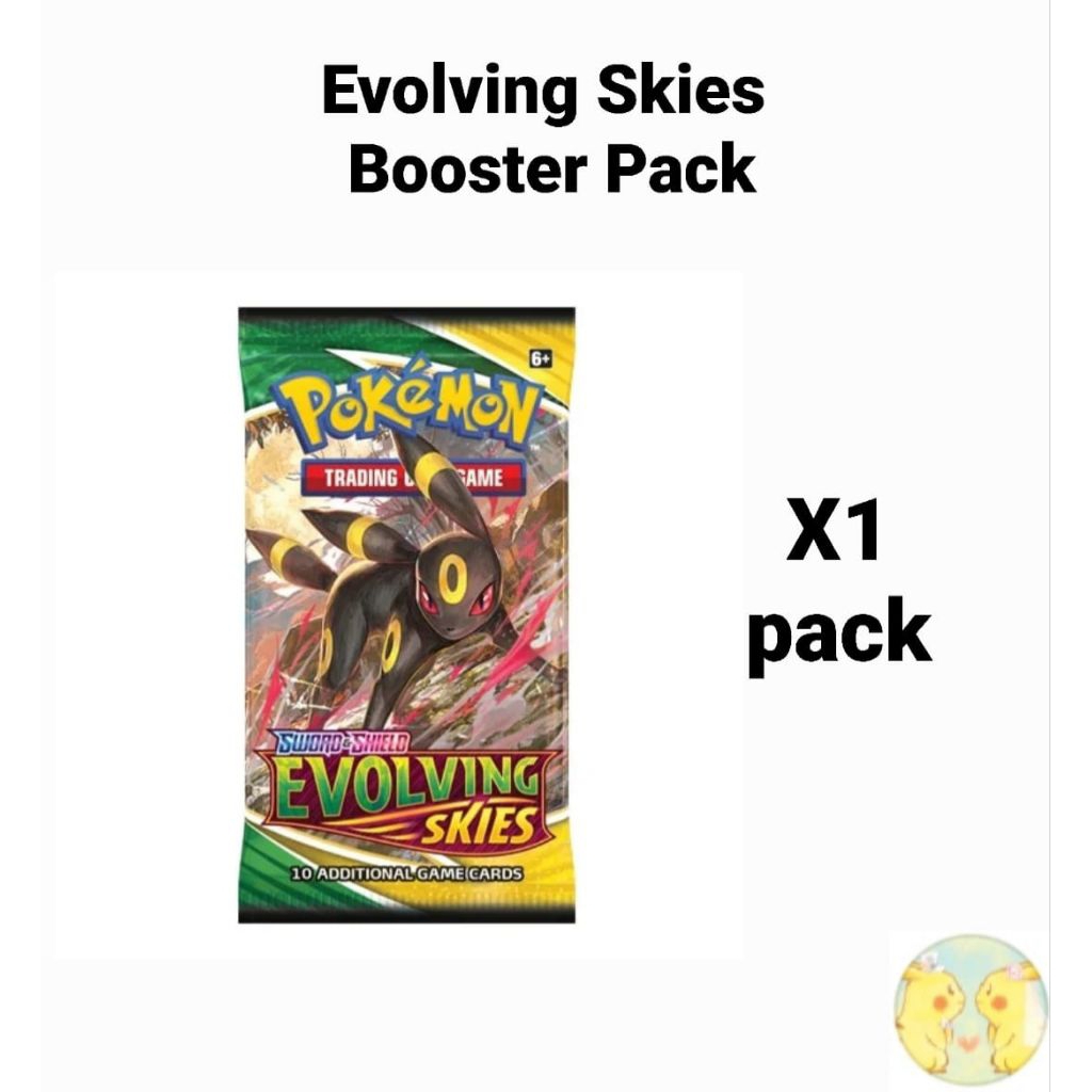 (Live Rip) or Sealed Pokemon card TCG: Evolving Skies Booster Pack 100% ...