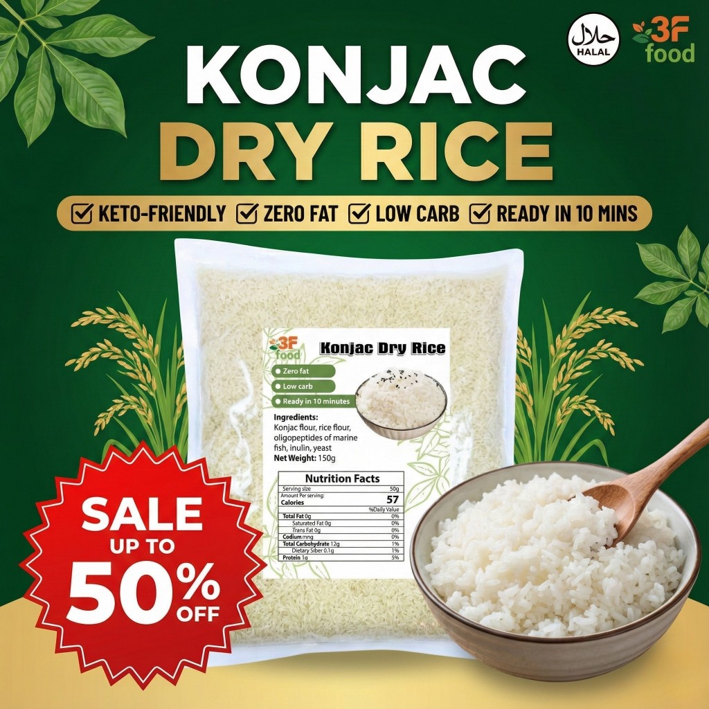 Halal Konjac Dry Rice 1Kg Less Carb Zero Fat Low Calorie Carb Approved ...
