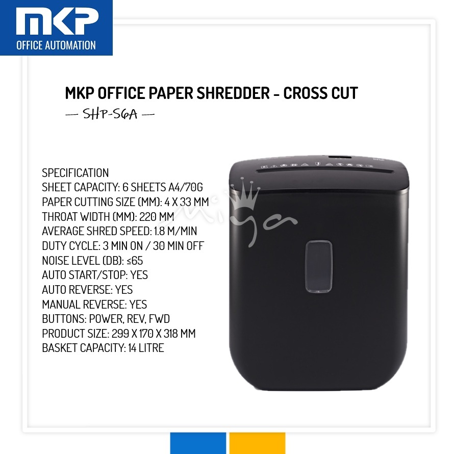 MKP SHP-S6A OFFICE PAPER SHREDDER - CROSS CUT | Shopee Malaysia